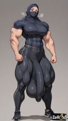 futanari big_penis big_balls large_penis saggy_balls ai_generated bulge flaccid_penis flaccid 1futa huge_cock bulge_through_clothing hyper_penis big_breasts muscular_futa hijab visible tight_clothing tight_pants thick_thighs hyper_genitalia veiny_penis