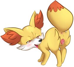 4:3 anatomically_correct animal_genitalia animal_pussy canine canine_pussy drooling duo female fennekin feral furreon heart looking_back looking_pleasured mammal nintendo pokémon_(species) pokemon pokemon_(species) pussy saliva solo_focus tongue tongue_out video_games