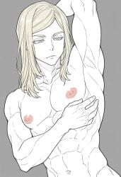 1boy 1male ai_generated bara big_penis bottom_pov civitai enticing gay gay_male illustrious_(stable_diffusion) implied_sex male male_focus male_only male_prey nude queer stable_diffusion sweat sweating tied_up tokyo_revengers yaoi black_and_white showing_off jerking jerkingoff one_arm_up arms_behind_head smirking_at_viewer smirking smirk tongue_out sanzu_haruchiyo