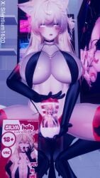 animal_ears arabian_clothes areola belly_dancer belly_dancer_outfit black_gloves blonde_hair breast_curtains breasts face_tattoo fellatio_gesture female_only gloves harem harem_girl harem_outfit katalashka large_breasts long_hair looking_at_viewer looking_pleasured luxury onahole open_mouth saliva saliva_trail sex_toy sexy silentium1620 silya squatting tagme tattoo tongue tongue_out vrchat yellow_eyes