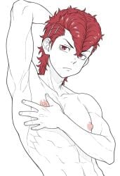 1boy 1male ai_generated bara big_penis bottom_pov civitai enticing gay gay_male illustrious_(stable_diffusion) implied_sex male male_focus male_only male_prey nude queer stable_diffusion sweat sweating tied_up tokyo_revengers yaoi black_and_white showing_off jerking jerkingoff one_arm_up arms_behind_head smirking_at_viewer smirking smirk tongue_out atsushi_sendo