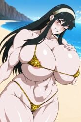 ai_generated big_breasts black_hair breasts car_wash earrings exhibitionism headband naked naked_female naked_outside naruho nipples nude nude_female outdoors public_nudity soap_on_body soapy_breasts spy_x_family thorn_princess truck wet_body wet_skin yor_briar yor_forger
