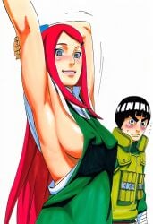 1boy 1girls accurate_art_style age_difference ai_generated arms_up being_watched big_breasts big_eyebrows black_hair blush bodysuit bowl_cut breasts bushy_eyebrows cleavage dress dress_shirt female female_only green_dress hair_clip hair_ornament hairclip hourglass_figure huge_breasts light-skinned_female light_skin long_hair looking_at_viewer manga_style masashi_kishimoto_style milf naruto naruto_(series) naruto_shippuden nipple_slip no_bra nude older_female_and_younger_male open_clothes pervert pervert_male pinup plain_background presenting presenting_breasts pubic_hair pussy red_hair rock_lee sagging_breasts shirt simple_background solo staring staring_at_another staring_at_breasts straight_hair thighs upper_body uzumaki_kushina watching watching_from_afar white_background white_shirt zipper zipper_down zipper_pull_tab ㅇㅇ