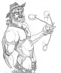 beard dilf gaucho_enjoyer gay hair hairy hairy_arms hairy_chest hairy_legs hairy_male male male_only mature mature_male moustache muscular muscular_male nude nude_male original original_character penis solo traditional_media_(artwork) yaoi