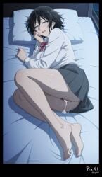 4k 8k adult ai_generated anime asai_akira at bags barefoot beautiful between black body breasts call_of_the_night comfortably content detailed explicit expressive eyes face feet female full hair happy high home legs lying manicures masterpiece mature messy nails night nsfw pedicures quality resolution sanpaku school screencap short skin thighs toe toes uniform very view woman yofukashi_no_uta