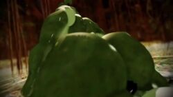 2girls big_ass big_breasts big_thighs dominant_female fart fart_cloud fart_fetish female_anthro furry giantess humanoid justaskunkchillin... longer_than_one_minute naked slug slug_girl smotherdragonz! smothering sound swamp tagme video water