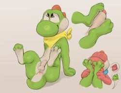 anus countershade_feet countershading curling_toes duo feet foot_fetish foot_focus foot_lick foot_on_face foot_on_penis foot_play footjob foreskin genitals glibnel green_body green_yoshi hi_res humanoid_genitalia humanoid_penis kerchief licking male male/male mario_bros multiple_poses neckerchief neckwear nintendo orange_eyes penis pose red_body red_yoshi sex simple_background smile solo spread_toes toes tongue yoshi