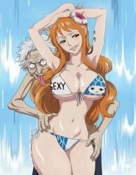 age_difference ai_generated armpits big_breasts female lustful_gaze male nami_(one_piece) one_piece skinny_female ugly_bastard
