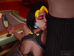 1boy1girl 3d 3d_(artwork) 3d_render ai_assisted animated artificial_fish big_breasts blender blizzard_entertainment blowjob blush breasts breasts_out brown_eyes brown_skin dark_skin domina female oral oral_sex overwatch overwatch_2 partially_clothed penis sex sound sound_effects tagme vaira_singhania video video_games