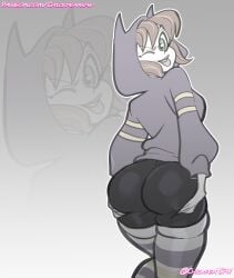 1girls ass barbara_gordon big_ass big_butt butt cartoon_network chickpea dc dc_super_hero_girls digital_drawing_(artwork) female female_only grabbing_own_ass gradient_background hoodie looking_at_viewer looking_back looking_back_at_viewer looking_over_shoulder presenting_hindquarters sfw simple_background standing tongue_out warner_brothers wink