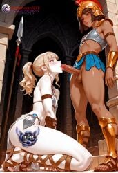 ai_generated armor armored_bikini armored_boots armored_dress armored_female armored_gloves balls bangs big_penis blonde_femboy blonde_hair blowjob blowjob_face blowjob_only blue_eyes blush blushing brown_eyes brown_hair chocolate_and_vanilla dark-skinned_dom dark-skinned_femboy dark-skinned_male dark_skin fantasy femboy flat_chest gladiator gladiator_armor gladiator_sandals gladiatrix helmet high_resolution highres ilfb kneeling licking licking_penis light-skinned_female light_skin more_at_source original original_character otoko_no_ko pale-skin pale-skinned_femboy pale_skin ponytail scale_bikini short_hair skirt skirt_lift testicles trap yaoi