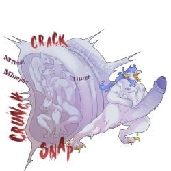 anthro athletic ball_clench big_penis blue_hair blue_hair_tips bodily_fluids body_outline bone_breaking bulge claws clenching_balls cock_vore cruelty cum cum_vore digestion fatal_vore generation_5_pokemon genital_fluids genitals hair huge_cock hybrid hyper hyper_genitalia hyper_penis litwick long_claws long_snout male muscular muscular_legs muscular_male nintendo penile penis pokemon pokemon_(species) ponytail purple_accents purple_hair purple_penis sipurim slime snout solo thick_thighs tied_hair toned_muscles vein veiny_penis violence vore white_body yellow_claws zoroark