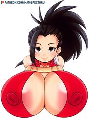 1girls big_breasts black_eyes black_hair breasts bust bust_style busty cleavage clothing female female_only hair huge_breasts large_breasts light-skinned_female light_skin matospectoru momo_yaoyorozu my_hero_academia nipple_bulge patreon solo url