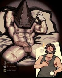 2boys 2male 2males 2men abs akumicke arm_behind_head balls bara beard bed biceps blushing brown_hair buff character_request cock color colored covered_face dick exposed_glans gay green_tank_top hairy hairy_armpits hairy_chest hairy_male hairy_man hairy_thighs hand_on_chest holding_flashlight holding_object human human_only instagram_username laying laying_down laying_on_back laying_on_bed legs_apart legs_spread male male_only mask masked_male medium_hair muscle muscles muscular muscular_arms muscular_male muscular_man naked nipples nude nutsack one_arm_behind_head one_arm_up pecs penis pillow pillows pyramid_head scar scar_on_arm scar_on_thigh scars scrotum shocked silent_hill spread_legs surprised tank_top testicles tiktok_username twitter_username uncensored unclothed veiny_penis watermark