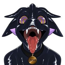black_latex bodily_fluids collar collar_tag dragon headshot_portrait hi_res hypnosis latex looking_at_viewer mind_control mouth_shot mythological_creature mythological_scalie mythology open_mouth portrait saliva scalie spiral spiral_eyes tongue tongue_out zeratrem
