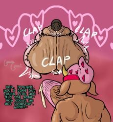 2d all_fours anthro anthro_on_human arm_gloves ass_focus beanie before_sex big_ass big_penis bovid bovid_humanoid bull clapping_cheeks commission dialogue english_text facing_away fat fat_male furry furry_male gay gay_male guavagrunt guayaba hat holidays horn huge_ass huge_cock human human_male inevitable_sex male male_only mostly_nude mostly_nude_male oc overweight overweight_male presenting presenting_ass seducing seductive sfx shaking_ass simple_background speech stretching_underwear tan_body text thick_thighs thighhighs thighs thong tied_hair twerk twerking valentine's_day veiny_penis writing yaoi