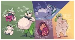 ass_expansion breast_expansion callie_(splatoon) dialogue digested digested_prey digestion digestion_noises fat female_prey incest maniacalfork marie_(splatoon) nintendo obese overweight post-vore sequence splatoon vore vore_belly weight_gain