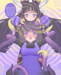 2girls clothed hololive hololive_english hypnosis ninomae_ina'nis nipple_play teasing tentacle yuri