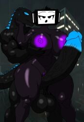 big_ass big_balls big_breasts big_butt big_penis godzilla godzilla_(series) kaiju larger_male muscular_male purple_pussy robot_girl robot_humanoid skibidi_toilet skibidi_toilet_multiverse titan_tv_man_(skibidi_toilet) titan_tv_woman_(skibidi_toilet) titans