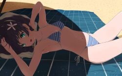 1girls 2d 2d_(artwork) 2d_artwork :o arm_behind_head armpit armpit_crease armpit_peek armpits bare_armpits bare_arms bare_belly bare_chest bare_hands bare_hips bare_legs bare_midriff bare_navel bare_shoulders bare_skin bare_thighs beach belly belly_button bikini bikini_bottom bikini_only bikini_top black-haired_female black_hair blue-eyed_female blue_bikini blue_bikini_bottom blue_bikini_top blue_eyes blue_swimsuit blue_swimwear breasts collarbone digital digital_art digital_drawing digital_drawing_(artwork) digital_media digital_media_(artwork) drawing elbows exposed_armpits exposed_arms exposed_belly exposed_chest exposed_hips exposed_legs exposed_midriff exposed_navel exposed_shoulders exposed_skin exposed_thighs female female_focus female_only fingers flower flower_hair_ornament flower_in_hair flower_on_head groin hair_ornament hairless_armpits half_naked half_nude halterneck hand_behind_head head_tilt high_resolution high_school_student highres inframammary_fold lean_figure long_hair looking_at_viewer lying lying_down lying_on_back lying_on_floor lying_on_ground midriff musaki_(msaki666) naked naked_female naked_woman narrow_waist navel nipple_bulge nude nude_female nudity on_back on_floor open_mouth outdoor outdoor_nudity outdoors outside parted_lips posing posing_for_the_viewer sand saten_ruiko school_girl schoolgirl semi_nude shaved_armpits shoulders side-tie_bikini slender_body slender_waist slim_female slim_waist small_breast small_breasts solo string_bikini striped_bikini striped_bikini_bottom striped_bikini_top striped_swimsuit striped_swimwear swimsuit swimwear teen_girl teenage_female teenage_girl teenager thighs tilted_head tiny_breasts to_aru_kagaku_no_mental_out to_aru_kagaku_no_railgun to_aru_majutsu_no_index tongue upper_body young_female young_woman