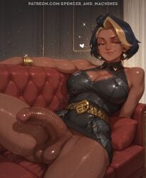 ai ai_art ai_assisted ai_generated big_ass big_breasts big_penis big_thighs black_body black_skin blizzard_entertainment boob_window clothed clothing couch dark_body dark_skin domina dominant_futa dominant_futanari dominatrix futanari imminent_anal imminent_blowjob imminent_fellatio imminent_oral imminent_rape imminent_sex indian indian_female intersex large_breasts looking_at_viewer office office_clothing office_lady on_couch overwatch overwatch_2 patreon pent_up sexy shemale smirk smug solo solo_futa solo_futanari spencer_and_machines tagme thick thick_ass thick_hips thick_legs thick_thighs thighs throbbing_penis two-tone_hair vaira_singhania video_game_character voluptuous wet wide_hips