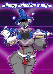 1girls areolae big_breasts breasts breasts_out busty female female_only gradia_(planz34) huge_breasts large_breasts looking_at_viewer original_character planz34 png robot robot_girl solo text thick_thighs thunder_thighs transformers valentine's_day wide_hips