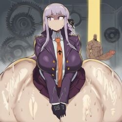 1boy 1girls ai_generated before_sex big_penis danganronpa danganronpa:_trigger_happy_havoc irxsvielwriter kirigiri_kyouko meme penis penis_bigger_than_body sweating thick_thighs thighs thighs_bigger_than_head worried younger_female