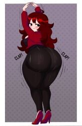 1girls big_ass big_breasts blush clapping_ass clapping_cheeks female female_only friday_night_funkin friday_night_funkin_mod friday_night_trepidation girlfriend_(friday_night_funkin) hands_up heels huge_ass huge_breasts jacket long_hair looking_back red_hair solo solo_female suley-nsfw trepidation_gf_(friday_night_funkin)