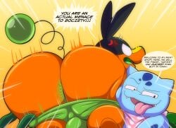 absurd_res angry anus ass axel_the_bulbasaur axel_the_tepig big_butt bulbasaur bulge bullying clothed clothing cross-popping_vein dialogue duo face_against_ass feral generation_1_pokemon generation_5_pokemon green_anus green_clothing green_panties green_underwear hi_res huge_butt kerchief lifting_another looking_at_viewer male nintendo panties panties_down partially_clothed plant pokemon pokemon_(species) talking_to_viewer teasing tepig tepigfan101 tongue tongue_out underwear underwear_down undressing_another vine_whip vines