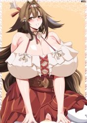 1girls big_breasts big_thighs blush breasts busty clothed clothed_female clothing curvy enormous_breasts enormous_thighs female giant_breasts giant_thighs gigantic_breasts gigantic_thighs huge_breasts huge_thighs large_breasts large_thighs massive_breasts massive_thighs thick_thighs thighs uncensored voluptuous wide_thighs wirberlwind ye_shunguang zenless_zone_zero