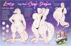 4_toes alligator alligatorid anthro areola areola_slip belly big_belly big_breasts breasts clothed clothing collared_shirt crocodilian curvy_figure feet female genitals golf_cart hands_behind_head hi_res huge_belly huge_breasts hyper hyper_belly hyper_pregnancy model_sheet nipples non-mammal_breasts non-mammal_nipples one-piece_swimsuit open_mouth overweight overweight_anthro overweight_female pregnant pregnant_anthro pregnant_female reptile scales scalie sharp_teeth shirt skimpy slightly_chubby sling_bikini solo swimwear tail teeth thick_thighs tiggybloom toes tongue topwear voluptuous vulva white_body white_scales wide_hips