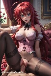 1boy 1boy1girl 1girls ahoge ai_generated artist_name bare_shoulders black_pantyhose blue_eyes blush breasts cleavage clitoris clothed_female_nude_male corset covered_navel crotchless curtains detached_collar detached_sleeves female flower hair_between_eyes hi_res high_school_dxd indoors large_breasts long_hair looking_at_viewer nude open_mouth pantyhose patreon_username penis progenarts puffy_short_sleeves puffy_sleeves pussy red_hair rias_gremory ribbon rose sex short_sleeves sitting solo_focus spread_legs straddling straight torn_clothes torn_pantyhose uncensored vaginal_penetration vaginal_sex very_long_hair window