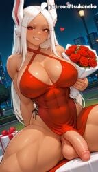 1futa 2026 ai_assisted ai_generated anime artist_name boku_no_hero_academia bouquet box breasts bust christmas cock dark-skinned_female dark_skin dick erection explicit flower futanari gift gift_box hi_res high_quality high_resolution highres holding_bouquet long_hair mirko miruko muscular my_hero_academia night night_sky patreon patreon_username penis red_eyes red_flower red_rose rose rumi_usagiyama smile stable_diffusion testicles tsukoneko uncensored valentine's_day valentines_day watermark white_hair