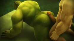 3d abs all_fours archmagerykarr ass bara bent_over biceps big_penis butt_crack buttjob chubby erection gay human male male_focus male_only muscles muscular muscular_male nipples nude on_floor on_ground orc pecs penis rubbing sex sweat video_games warcraft world_of_warcraft yaoi