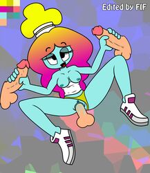 2017 artistimo_(artist) breasts cartoon_network clothed clothing erection faceless_male female gradient_hair hair highres male nipples open_mouth penetration penis pussy rachel_wilson sex smile straight the_amazing_world_of_gumball tongue underwear vaginal_penetration