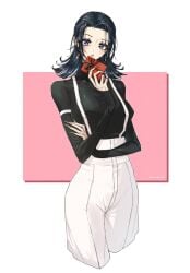 1girls ai_generated blue_eyes chocolate dark earrings female hair jujutsu_kaisen jujutsu_kaisen_modulo valentine's_day yuka_okkotsu