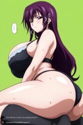 ... 1female 1girls 2026 ai_generated artist_name ass big_ass big_breasts black_bra black_panties black_socks blush bra breasts curvy female green_background hair_ribbon hi_res high_quality high_resolution highres huge_ass huge_breasts long_hair looking_at_viewer panties patreon patreon_username purple_eyes purple_hair satsukitane_mikako simple_background sitting socks solo sora_no_otoshimono spoken_ellipsis sweat thick_thighs thighs underwear underwear_only unjobdespiert watermark