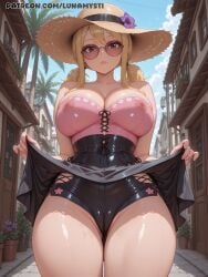 ai_assisted ai_generated ass blonde_female blonde_hair breasts eyelashes eyes fairy_tail female high_resolution highres huge_ass huge_breasts huge_butt large_breasts large_thighs lucy_heartfilia lunamysti patreon patreon_url patreon_username solo_focus tagme uncensored