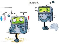 antenna blush blushing_profusely clank_clank_clank clanker closed_eyes didn't_make_it_in_time hceercs ms_paint omorashi pee peeing peeing_on_floor peeing_self pissing_on_floor robot rocket_monkeys running rushing shivering urine watersports wc wetting wetting_self yay-ok