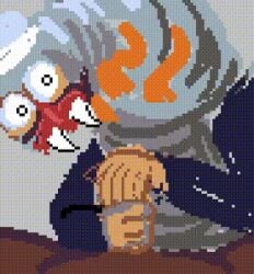 2boys 2d 5_fingers accurate_art_style animated animated_gif anon anonymous_male artist_request chef_hat clothed/nude clothed_male dark-skinned_male duo eyes fangs gif hands_on_penis hobbs_(look_outside) insect_humanoid insectoid jerking_off jerking_off_another jerkingoff jerkingoff_another look_outside looking_at_partner looking_at_penis looking_away male/male monster monster_on_male multi_limb nude nude_male orange_arms panting pixel_animation pixel_art sam_(look_outside) sleeves tagme unseen_male_face