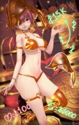 big_ass big_breasts bikini golden_bikini golden_week hololive hololive_fantasy hololive_japan houshou_marine jurayn undressing