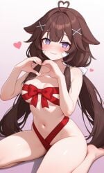 1girls ai_generated big_breasts blush brown_hair embarrassed female fogine light-skinned_female light_skin looking_at_viewer pumpci pumpcigarette purple_eyes sexy valentine's_day virtual_youtuber vtuber