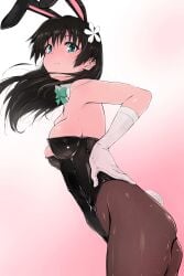 1girls 2d 2d_(artwork) 2d_artwork armpit armpit_crease armpit_peek armpits ass black-haired_female black_bunny_ears black_bunnysuit black_hair black_hairband black_leotard black_topwear blue-eyed_female blue_bowtie blue_eyes bowtie breasts brown_legwear brown_pantyhose brown_stockings brown_tights bunny_ears bunny_tail bunnygirl bunnygirl_outfit bunnysuit collar digital digital_art digital_drawing digital_drawing_(artwork) digital_media digital_media_(artwork) drawing elbows female female_focus female_only fingers flower flower_hair_ornament flower_in_hair flower_on_head flowing_hair from_below gloves hair_ornament hairless_armpits hand_on_hips hand_on_own_hips hand_on_own_waist hand_on_waist head_tilt high_resolution high_school_student highres lean_figure legwear leotard long_gloves long_hair looking_at_viewer looking_down looking_down_at_viewer medium_breasts musaki_(msaki666) narrow_waist pantyhose pink_background saten_ruiko school_girl schoolgirl shaved_armpits shoulders sideboob simple_background slender_body slender_waist slim_female slim_waist solo standing stockings teen_girl teenage_female teenage_girl teenager thighs tights tilted_head to_aru_kagaku_no_railgun topwear underboob upper_body white_background white_collar white_gloves white_long_gloves young_female young_woman