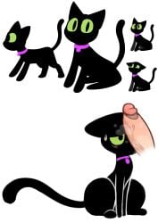 black_cat blush disembodied_penis extra_credits extra_history feline female_feral feral musk_clouds penis penis_on_face sweat sweating unknown_artist zoey_(extra_credits) zoophilia