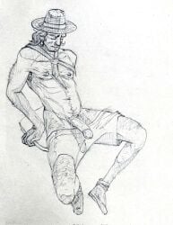 beard dilf gaucho_enjoyer gay hair hairy hairy_arms hairy_chest hairy_legs hairy_male male male_only mature mature_male moustache muscular muscular_male nude nude_male original original_character penis solo traditional_media_(artwork) yaoi