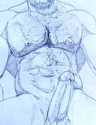 beard dilf gaucho_enjoyer gay hair hairy hairy_arms hairy_chest hairy_legs hairy_male male male_only mature mature_male moustache muscular muscular_male nude nude_male original original_character penis solo traditional_media_(artwork) yaoi