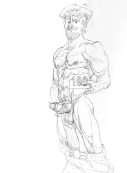 beard dilf gaucho_enjoyer gay hair hairy hairy_arms hairy_chest hairy_legs hairy_male male male_only mature mature_male moustache muscular muscular_male nude nude_male original original_character penis solo traditional_media_(artwork) yaoi