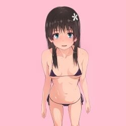 1girls 2d 2d_(artwork) 2d_artwork absurd_res absurd_resolution absurdres bare_arms bare_belly bare_chest bare_hands bare_hips bare_legs bare_midriff bare_navel bare_shoulders bare_skin bare_thighs belly belly_button bikini bikini_bottom bikini_only bikini_top black-haired_female black_bikini black_bikini_bottom black_bikini_top black_hair black_micro_bikini black_string_bikini black_swimsuit black_swimwear blue-eyed_female blue_eyes breasts breasts_apart collarbone digital digital_art digital_drawing digital_drawing_(artwork) digital_media digital_media_(artwork) drawing exposed_arms exposed_belly exposed_chest exposed_hips exposed_legs exposed_midriff exposed_navel exposed_shoulders exposed_skin exposed_thighs female female_focus female_only fingers flower flower_hair_ornament flower_in_hair flower_on_head from_above groin hair_ornament halterneck high_resolution high_school_student highres inguinal_crease inguinal_ligament lean_figure long_hair looking_at_viewer looking_up looking_up_at_viewer micro_bikini midriff musaki_(msaki666) narrow_waist navel nervous nervous_expression nervous_face nervous_female nervous_smile nipple_bulge partially_exposed_vulva partially_visible_vulva petite petite_body petite_breasts petite_female petite_girl petite_tits pink_background saten_ruiko school_girl schoolgirl shoulders shy shy_expression shy_female shy_girl shy_smile side-tie_bikini simple_background slender_body slender_waist slim_female slim_waist small_breast small_breasts solo standing string_bikini swimsuit swimwear teen_girl teenage_female teenage_girl teenager thigh_gap thighs thong_bikini tiny_breasts to_aru_kagaku_no_railgun upper_body young_female young_woman