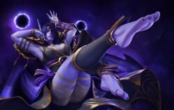1girls ass_focus big_breasts blizzard_entertainment elf elf_ears elf_female elf_girl feet feet_focus female_only krestotheartist looking_at_viewer purple_body sexy_body sexy_pose thick_thighs thighs void_corruption_(warcraft) void_elf world_of_warcraft wow xal'atath