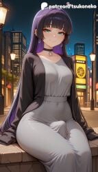 1futa 2026 ai_assisted ai_generated anime artist_name bocchi_the_rock! building bulge choker city city_lights cityscape cock dick earrings erection_under_clothes explicit futanari green_eyes hi_res high_quality high_resolution highres jewelry long_hair night night_sky pa-san patreon patreon_username penis sky smile solo stable_diffusion tsukoneko watermark